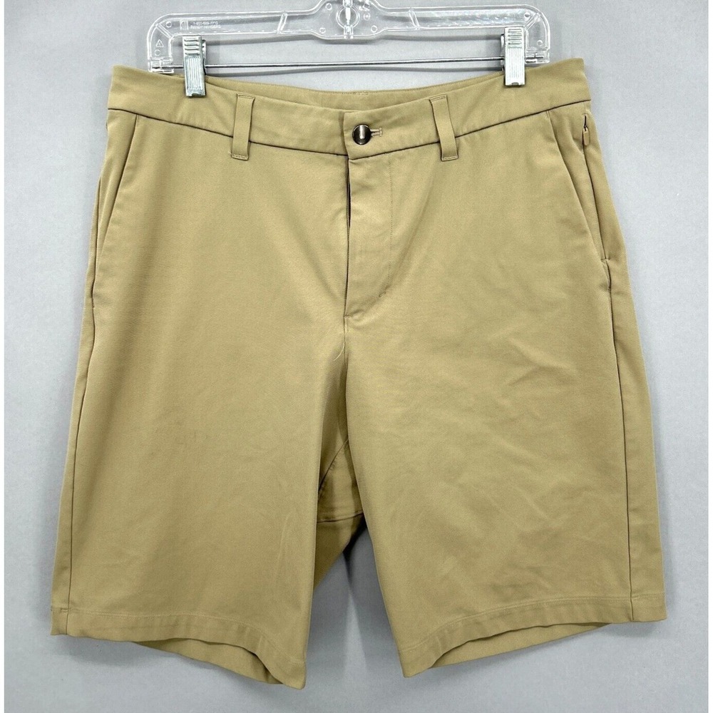 Lululemon Commission Shorts Mens‎ 32 Khaki Chino 11" Relaxed Performance Golf